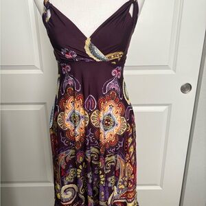 Ice Purple Mid length Sundress with Spaghetti Straps